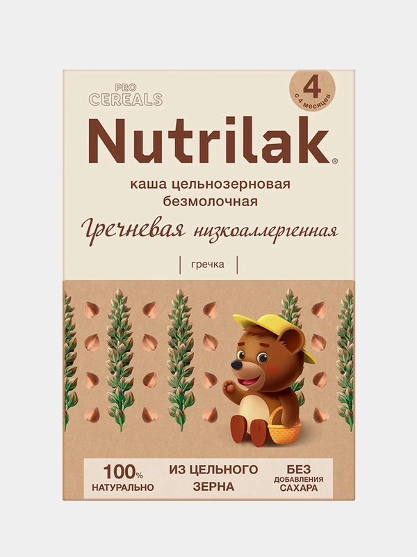 Каша детская Nutrilak, безмолочная, низкоаллергенная, без сахара, с 4 месяцев, 200 г