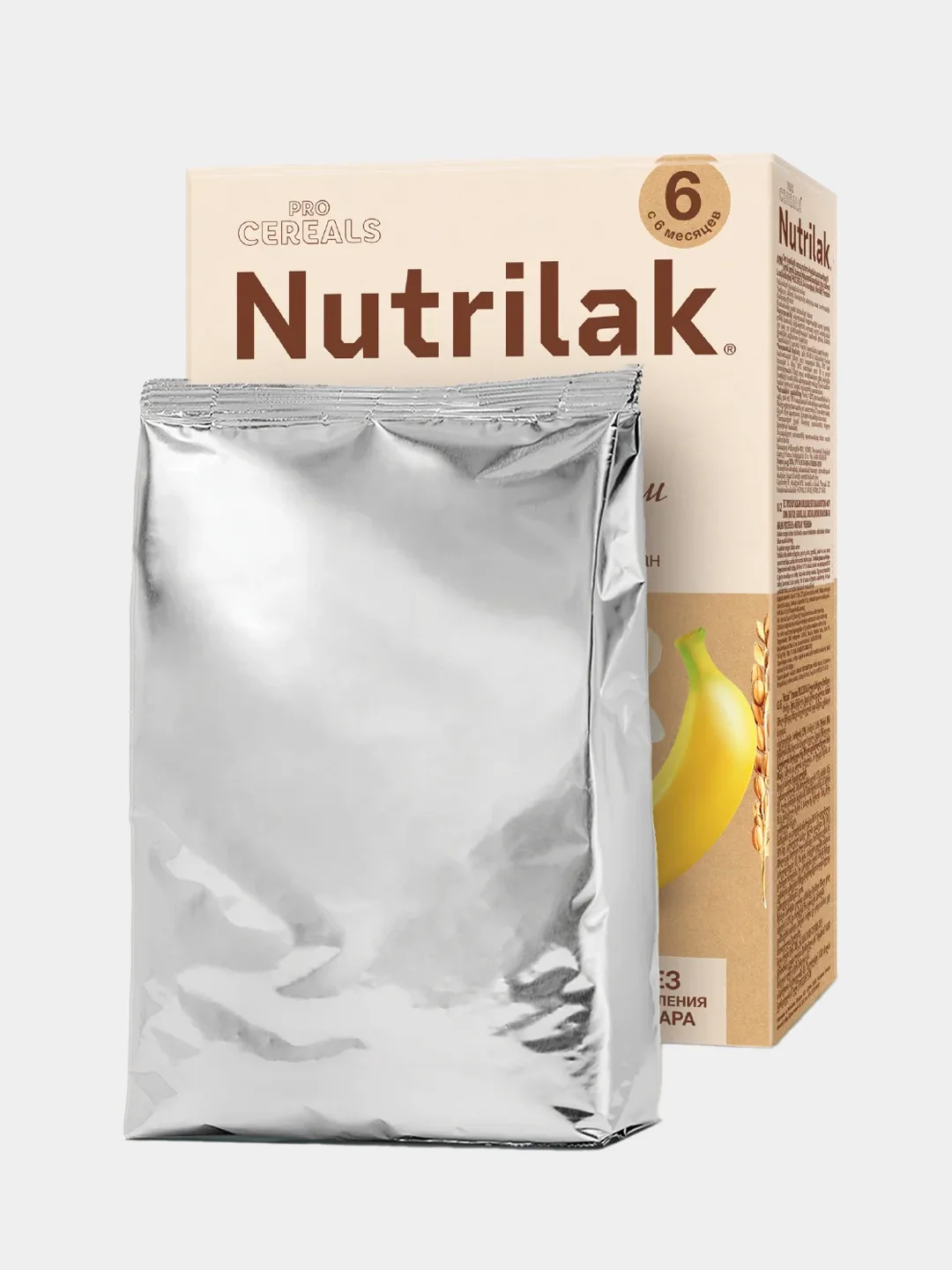 Каша детская Nutrilak, молочная, рисовая, с бананом, без сахара, с 6 месяцев, 200 г