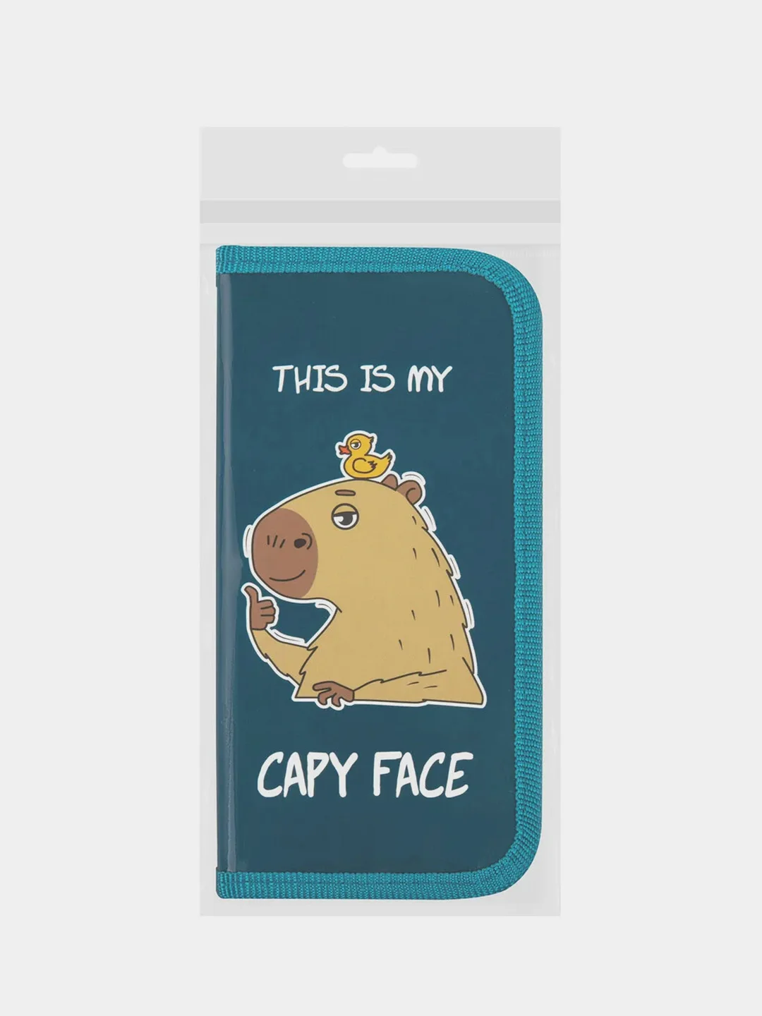 Пенал Пифагор "Capy face", 1 отделение, ламинированный картон, 19х9 см
