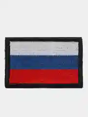 Нашивка, шеврон на липучке флаг России 6 х 3,8 см, чёрный кант