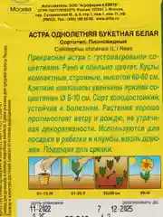 Астра однолетняя Букетная белая, семена