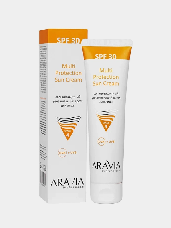 Солнцезащитный увлажняющий крем для лица ARAVIA Multi Protection Sun Cream SPF30, 100 мл