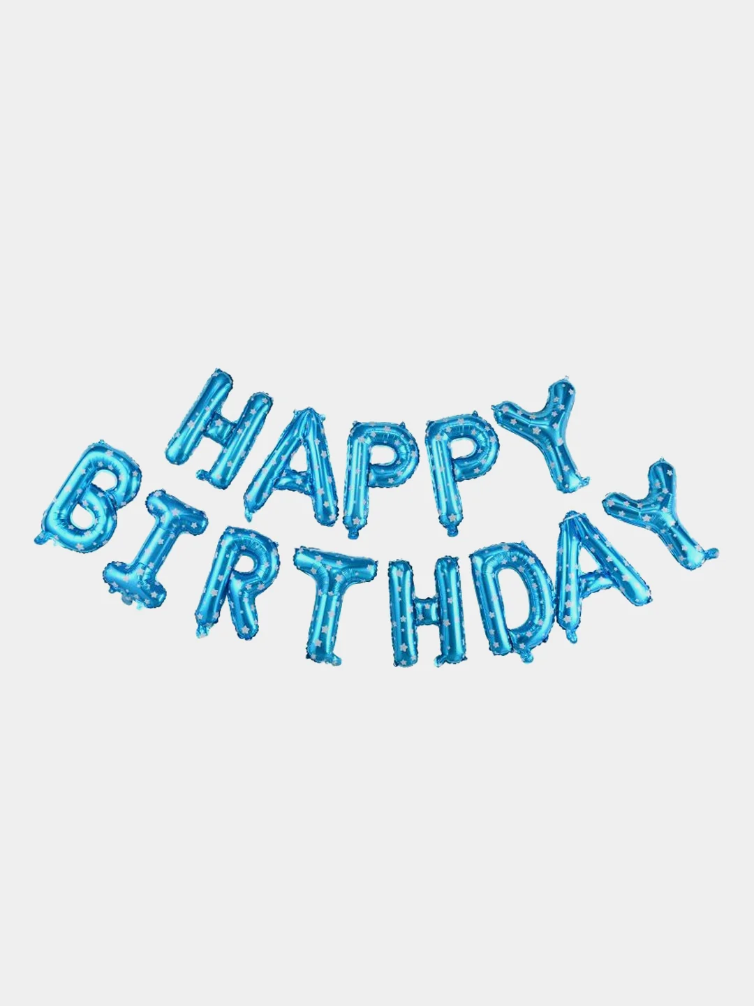 Синий гирлянда растяжка из воздушных фольгированных шаров "Happy Birthday", С днем рождения, 40 см