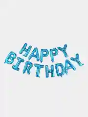 Синий гирлянда растяжка из воздушных фольгированных шаров "Happy Birthday", С днем рождения, 40 см