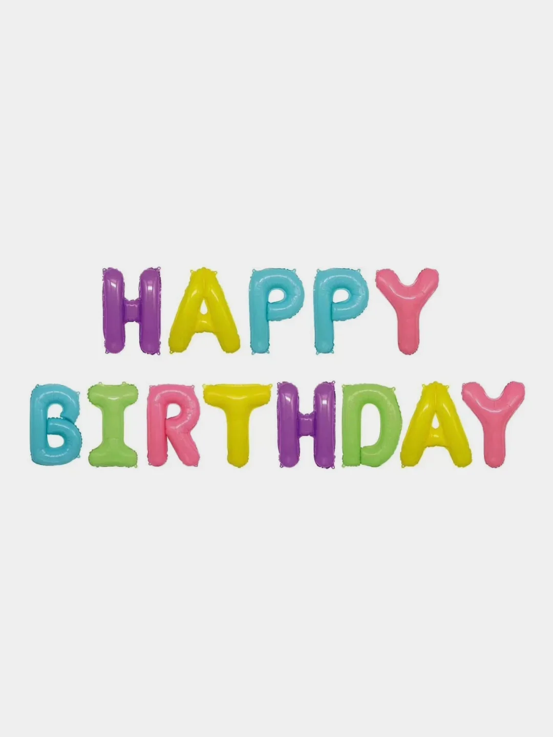 Тиффани гирлянда растяжка из воздушных фольгированных шаров "Happy Birthday", С днем рождения, 40 см