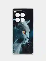 Тёмно-серый чехол на OnePlus Ace 3/12R / Ван Плас Асе 3/12R прозрачный, с рисунком, защита камеры