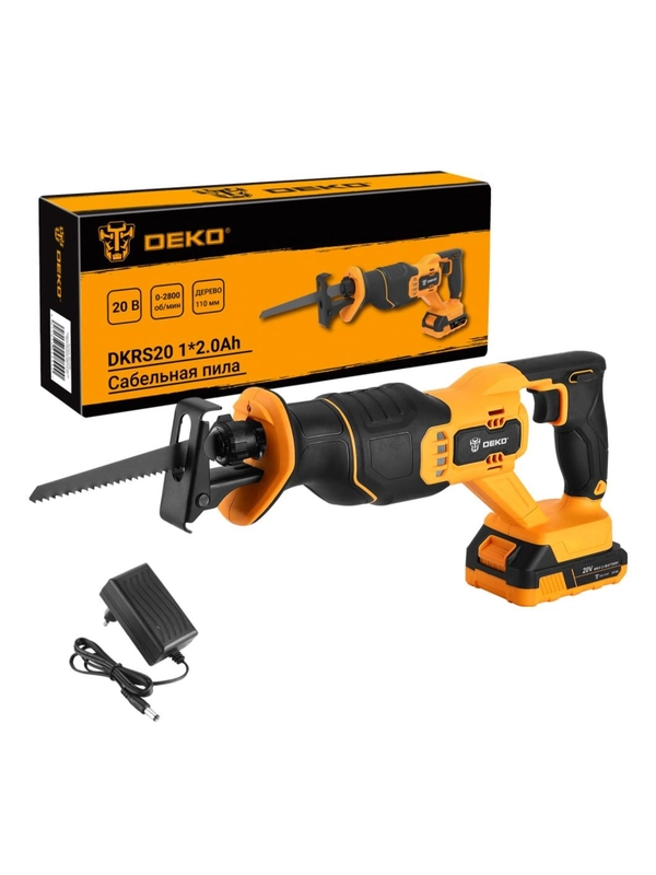 Сабельная пила аккумуляторная Deko DKRS20 20В 1*2.0Ач 063-4206