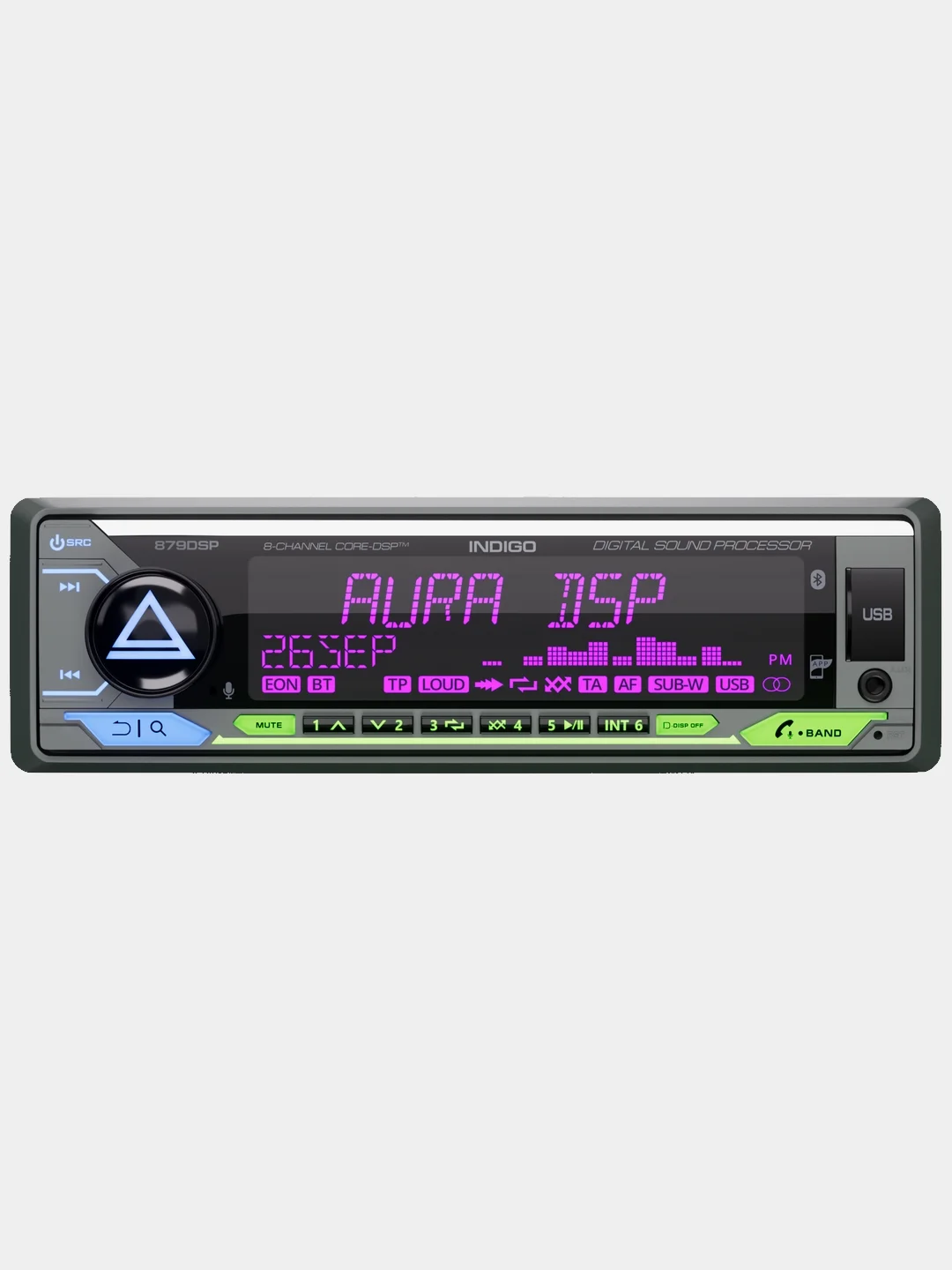 Автомагнитола AURA INDIGO-879DSP, 8 каналов