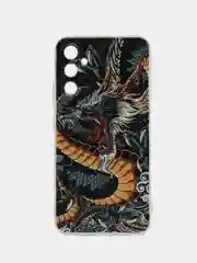 Марсала чехол на Samsung Galaxy A34 5G (Самсунг A34), прозрачный, с рисунком, защита камеры