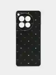 Черный чехол на OnePlus Ace 3/12R / Ван Плас Асе 3/12R прозрачный, с рисунком, защита камеры