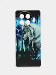 Синий чехол на Tecno Spark 20 Pro Plus / Текно Спарк 20 Про Плюс прозрачный, с рисунком