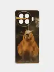 Коричневый чехол на Tecno Spark 20 Pro Plus / Текно Спарк 20 Про Плюс прозрачный, с рисунком