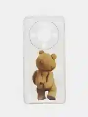 Песочный хаки силиконовый чехол на Honor X9B / Хонор X9B прозрачный, с рисунком, защита камеры