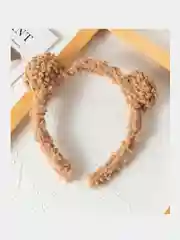 Розовый ободок для волос, для девочек, с ушками мишки, коричневый, розовый