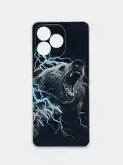 Угольный силиконовый чехол на Realme C53/C51/Note 50 / Реалми С53/С51/Нот 50 прозрачный, с рисунком