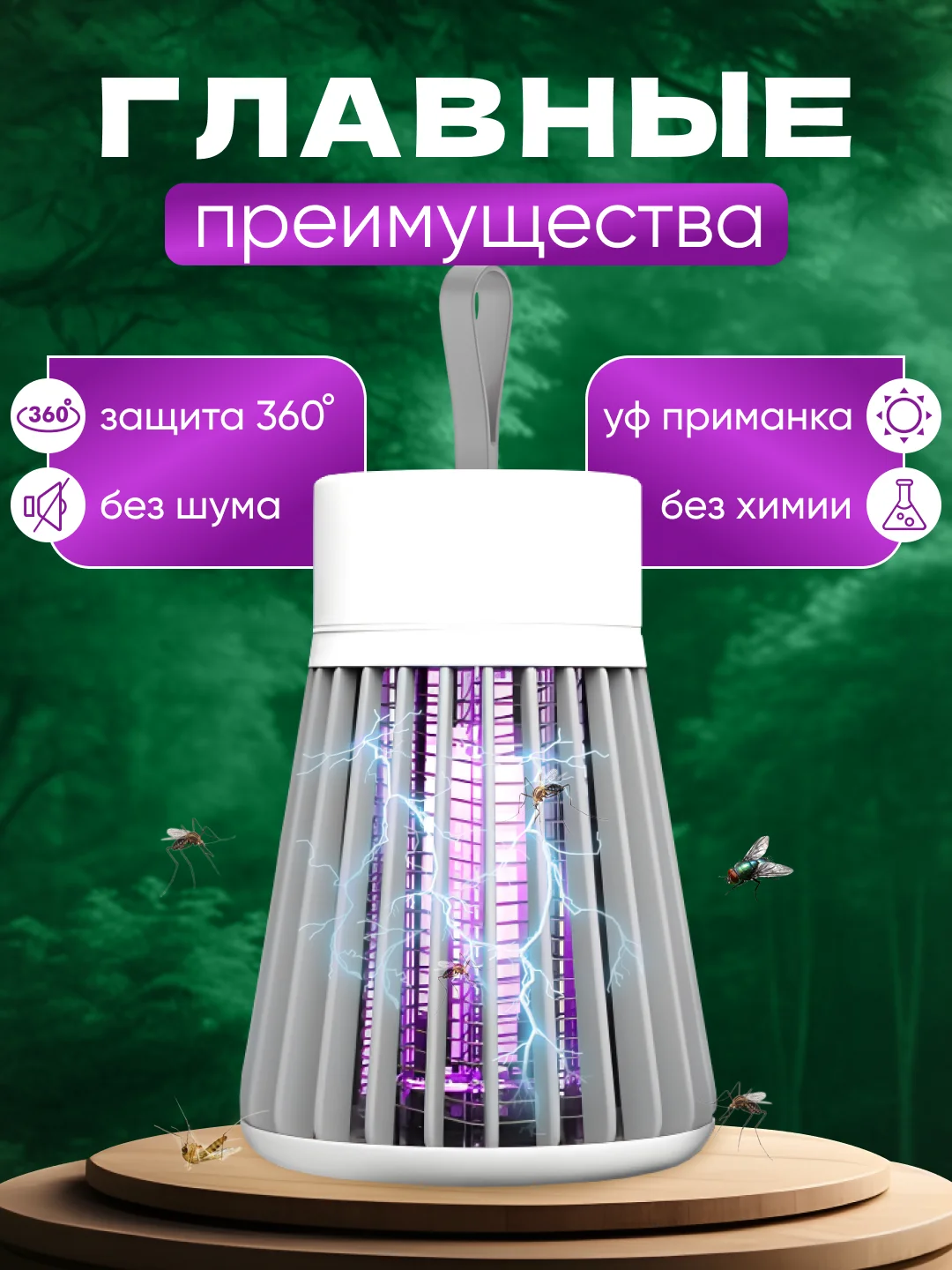 Зеленый анти москитная Лампа от насекомых / ловушка от комаров / электрическая лампа от комаров
