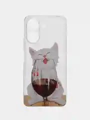 Вишнёвый чехол на Xiaomi Redmi 13C/Poco C65 / Сяоми Редми 13C/Поко С65 прозрачный, защита камеры