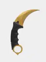 Золотой керамбит нож CS GO, острый с чехлом, металл
