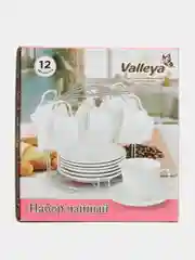 Салатовый набор чайный на подставке Valleya 12 предметов