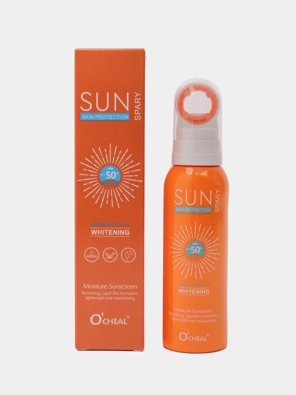Солнцезащитный спрей для лица и тела spf 50, водостойкий, увлажняющий