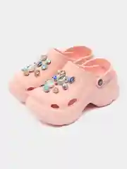 Коралловый меланж сабо с джибитсами женские