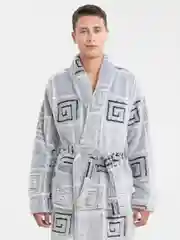 Серебряный халат мужской без капюшона ,Ткань микрофибра .Размеры - L - 6XL