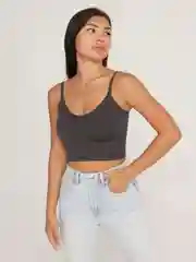 Угольный топ женский базовый, кроп топ, бра