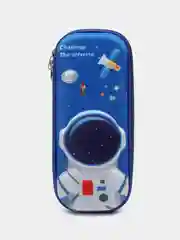 Синий пенал школьный 3Д, школьный пенал для канцелярии