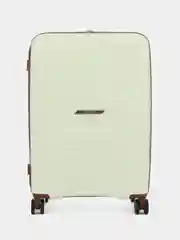 Бежевый чемодан на колесах TRAVEL / Полипропилен / 4-х колесный / 3 размера / 4 цвета