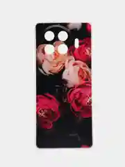 Кораллово-розовый чехол на Tecno Spark 20 Pro Plus / Текно Спарк 20 Про Плюс прозрачный, с рисунком