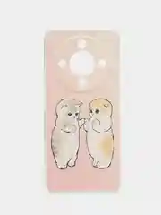 Бежевый меланж силиконовый чехол на Honor X9B / Хонор X9B прозрачный, с рисунком, защита камеры
