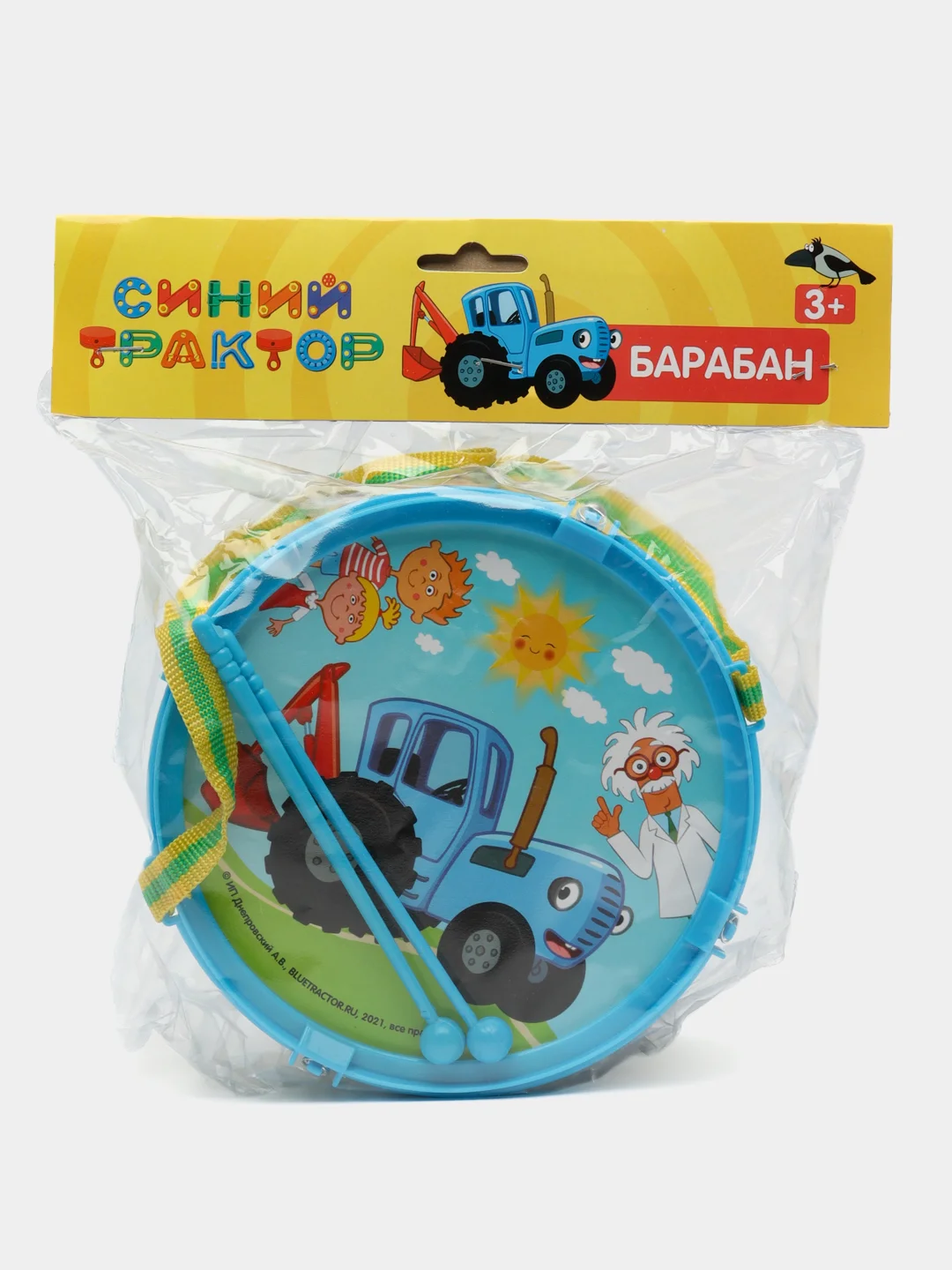 Детский музыкальный инструмент игрушка барабан "Синий Трактор", ТМ Играем Вместе