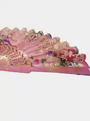 Розовый веер ручной складной