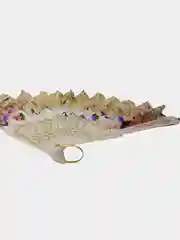 Белый веер ручной складной