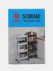 Черный этажерка, полка на колесах
