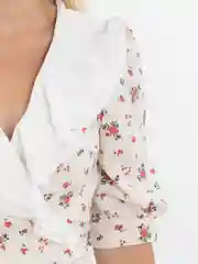 Молочный платье женское домашнее на запах, туника домашняя