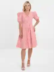 Коралловый платье летнее женское хлопок миди