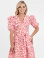 Коралловый платье летнее женское хлопок миди
