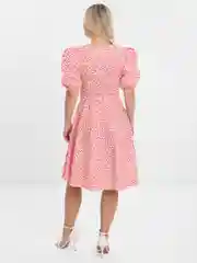 Коралловый платье летнее женское хлопок миди