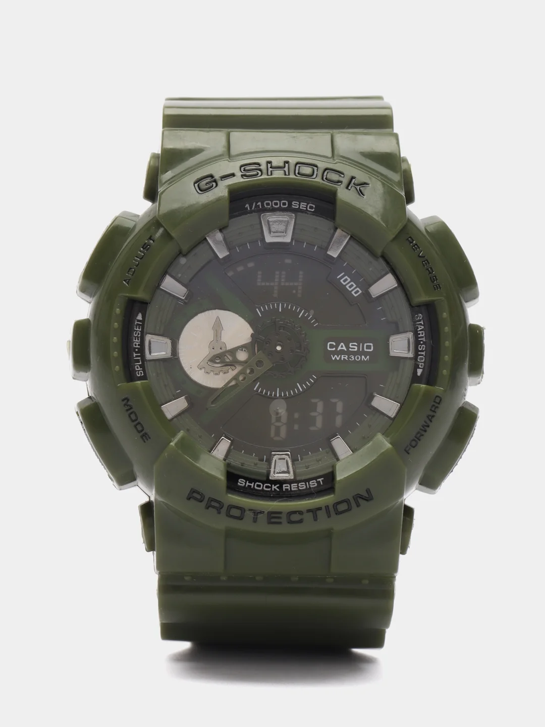 Зеленый наручные военные часы G-Shock, электронные, мужские