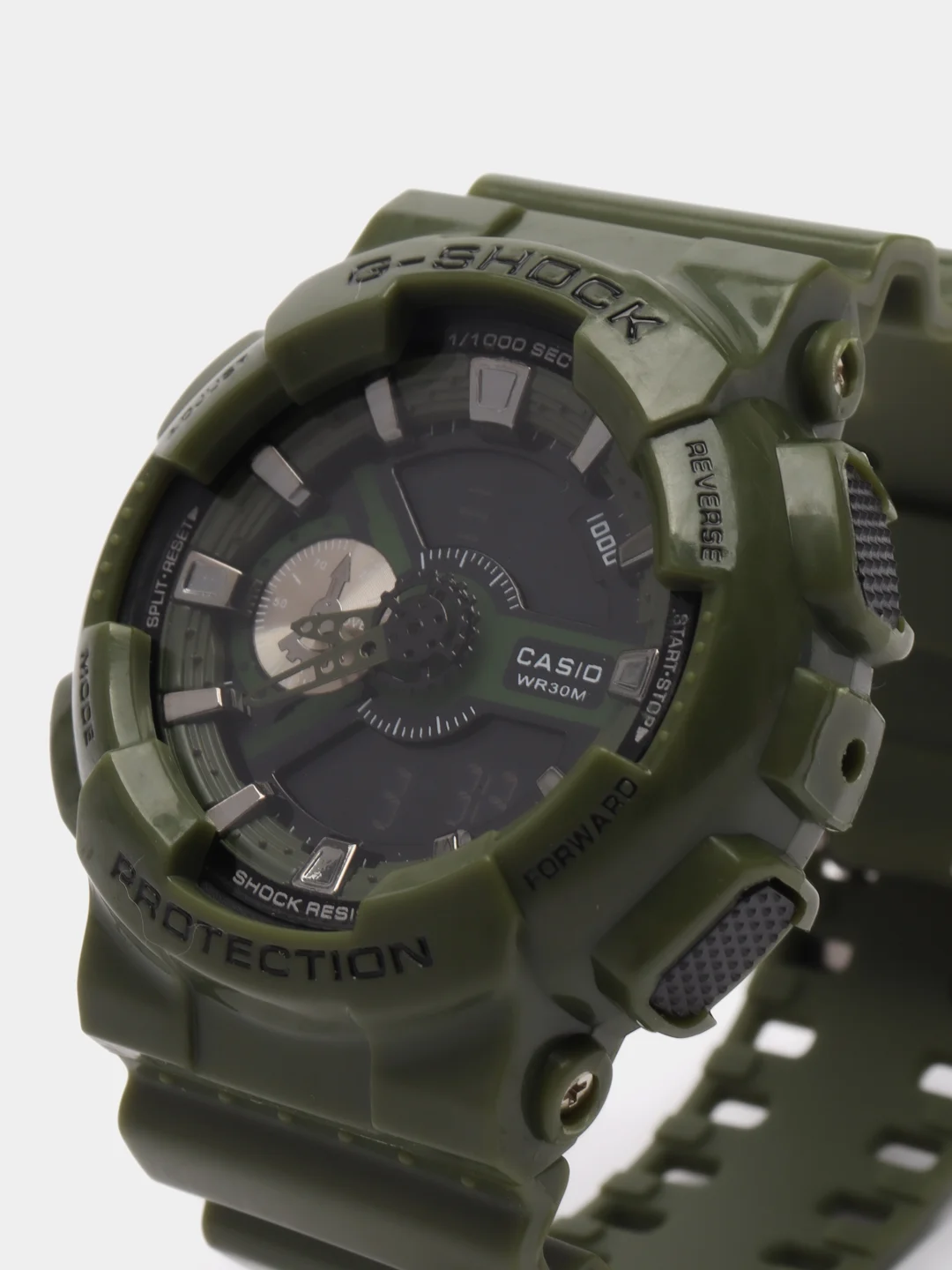 Зеленый наручные военные часы G-Shock, электронные, мужские