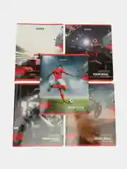 Тетрадь 48 л в клетку А5 Комплект 5 штук Brauberg, клетка, глянцевый лак, Sport Club