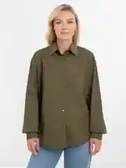 Зелёный хаки рубашка женская хлопок