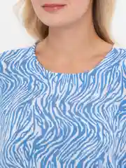 Голубой костюм женский, брючный: блузка, брюки