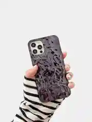 Тёмно-серый чехол для iPhone 14/15/Pro/Max фольга металл противоударный