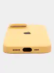 Горчичный iphone 15, Айфон 15 чехол матовый Silicone case объёмный с принтом для iPhone 15