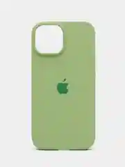 Зелёный хаки iphone 15, Айфон 15 чехол матовый Silicone case объёмный с принтом для iPhone 15