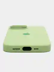 Зелёный хаки iphone 15, Айфон 15 чехол матовый Silicone case объёмный с принтом для iPhone 15