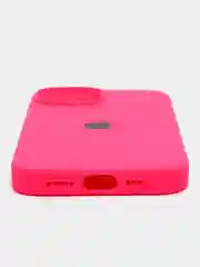Кораллово-розовый iphone 15, Айфон 15 чехол матовый Silicone case объёмный с принтом для iPhone 15