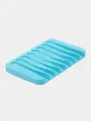 Лазурный мыльница силиконовая со сливом воды, для ванны и кухни
